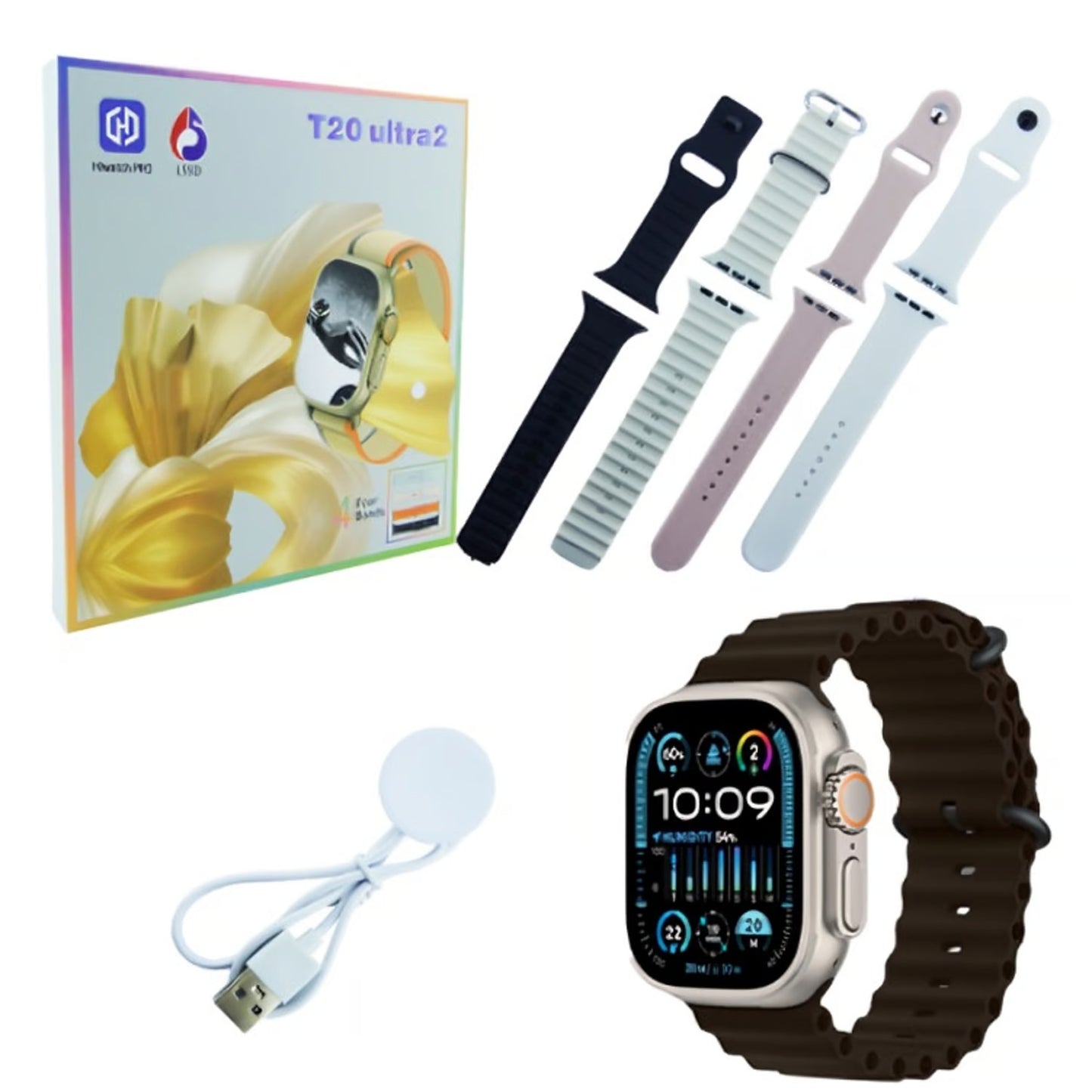 Reloj Smartwatch t20 4 correas pantalla 2.03
