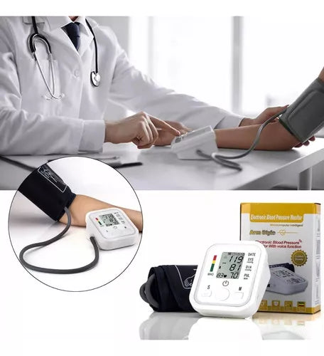 Toma Presión Digital Brazo con Tensiómetro. Usa Pilas