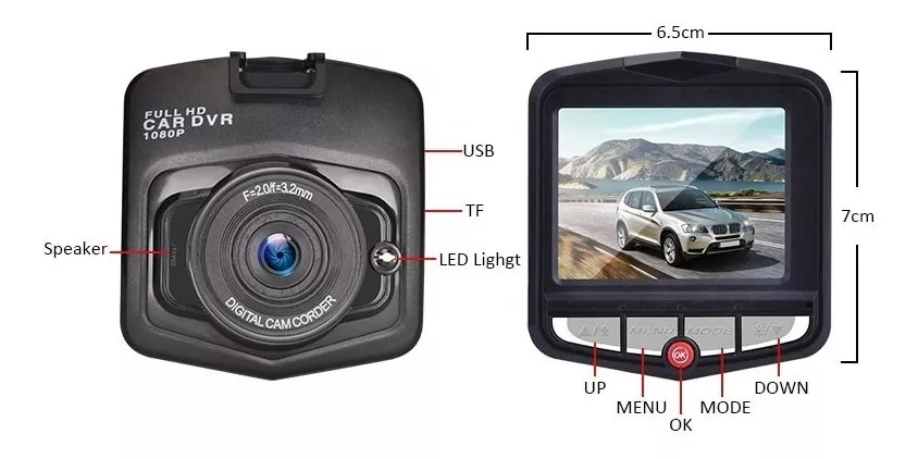 Cámara para auto DVR 2,4 pulgadas